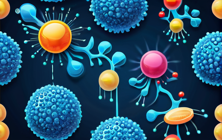 식품의 가수분해 반응 - A vibrant, detailed illustration showcasing the internal process of hydrolysis within a stylized hum...