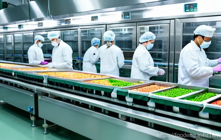 HACCP 인증과 적용 - **Prompt 1: The Guardians of Purity in a Modern Food Factory**
Generate an image of a bustling, ...